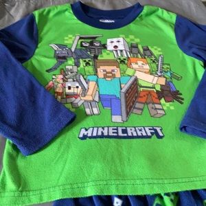Minecraft Fleece Pajama set boys sz 10